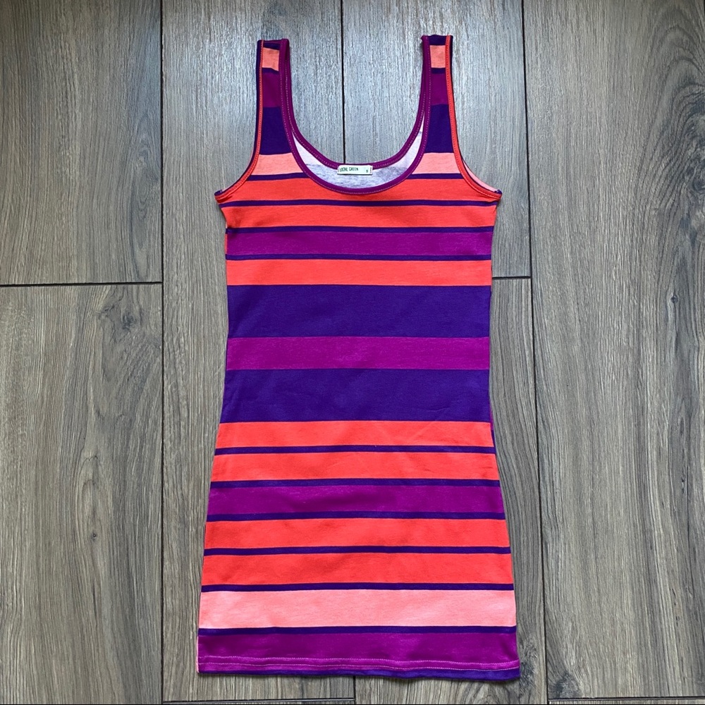 Striped Multi-Color Tank Top Pink/Purple NWOT